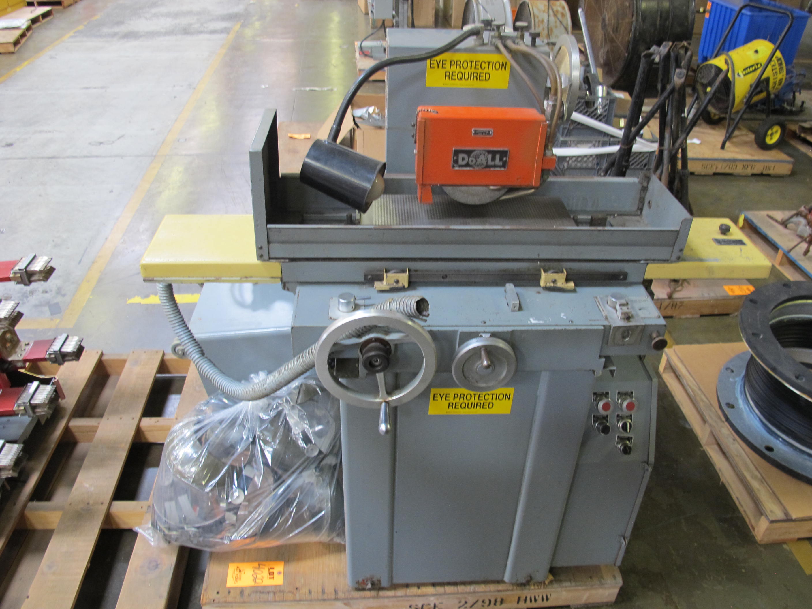 LOT TO INCLUDE: (1) DOALL SUPER PRECISION GRINDING SPINDLE, MACHINE MODEL# VS618-2, 440 V, 3 PHASE, 60 HZ, 3.95 A, ATTACHED WESTINGHOUSE AC MOTOR, 1 HP, 1725 RPM, TYPE SPFO, 230/460 V, 3 PHASE, 3.6 A, (7) FACE SHIELDS. LOADING & HANDLING FEE $15-4022